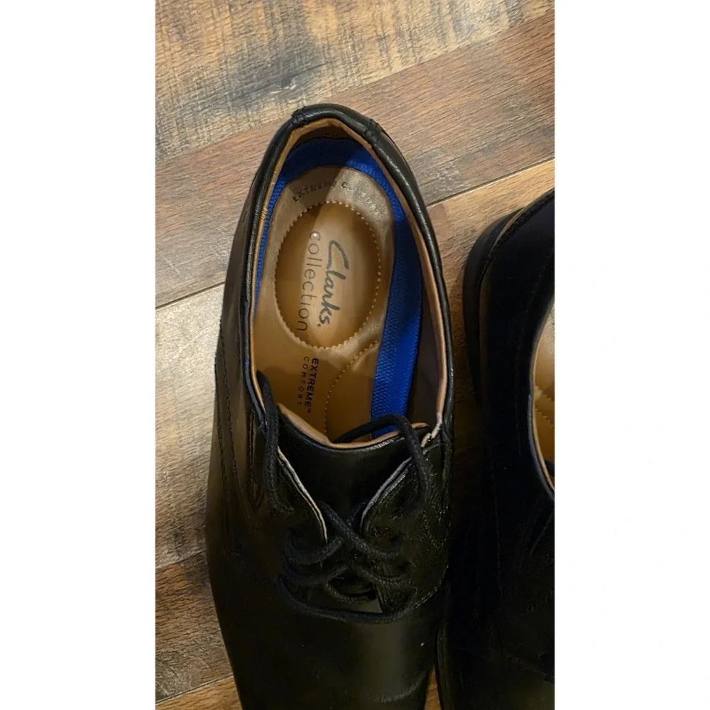 Clarks Men's Oxford Whiddon Black Leather Extreme Comfort Sz 9.5 US 14885 NWOB